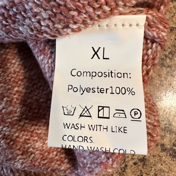 NWOT Womens Heather Pink Pullover Long Sleeve Sweater Button Design XL Polyester - Picture 7 of 15